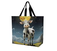 Rkklvbns Cow over The Moon - Bolsa de mano para mujer, portátil, ligera, duradera, para el trabajo, viajes, casual