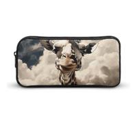 Rkklvbns Giraffe in The Clouds - Estuche grande portátil con cremallera, organizador de papelería, almacenamiento simple, papelería estética para oficina, universidad, uso adulto