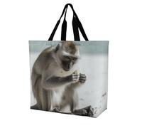 Rkklvbns Monkey on The Ground - Bolsa de mano para mujer, portátil, ligera, duradera, para el trabajo, viajes, casual