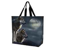Rkklvbns Wolves In The Moonlight - Bolsa de mano para mujer, portátil, ligera, duradera, para el trabajo, viajes, casual