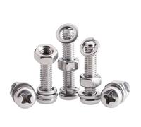 RKODRSMG 10 Uds M2 M2.5 M3 M4 Acero Inoxidable 304 Cabeza Redonda Tornillo Cruzado Tuerca Juego de Juntas combinación Completa de Almohadilla de Resorte(28mm,M2.5)