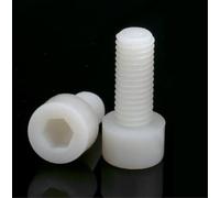 RKODRSMG 20/50 Uds. Tornillo Hexagonal Interior de Nailon Blanco Cabeza de Copa roscada métrica Tornillo Hexagonal Perno Aislado de plástico M3 M4 M5 M6 Longitud 6-40mm(10mm,M5 (20Pcs))