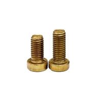 RKODRSMG 50 Uds M2 M2.5 Longitud 3-12mm DIN84 Tornillo de Cabeza de Queso ranurado de latón Tornillo de latón Perno de latón(4mm,M2.5 50PCS)