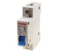RKURCK 1 poste 230/400V de baja tensión miniatura disyuntor 2A Din Rail Mount DZ47-63 C2