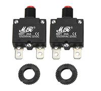 RKURCK 20 amperios disyuntores térmicos 125/250V AC 32V DC pulsador manual restablecimiento protector de sobrecarga interruptor 20A 2 paquete