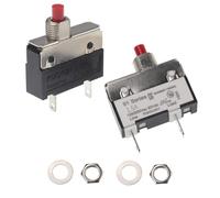 RKURCK Interruptor de circuito térmico de 125/250 V CA 50 V CC, 1,5 amperios, protección contra sobrecarga, terminales de conexión rápida, interruptor de reinicio manual para licuadora de motor