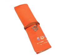 RKYNOOZX Estuche Escolar 12 Agujeros Roll Roll Estuche Estudiantes De Escuela Suministros De Pincel De Pintura Bolígrafo Lindo Lápiz De Lápiz De Papelería-Naranja