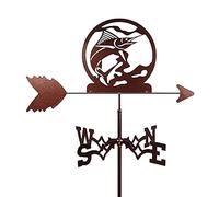 RKYRRKI Adorno decorativo de veleta, veleta de acero inoxidable para techo de hierro al aire libre, decoración de jardín, patio, indicador de dirección del viento, herramienta de medición al aire