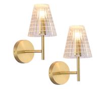 RKYRRKI Aplique de Pared de Cobre nórdico, lámpara de Pared Decorativa para mesita de Noche, para Sala de Estar y Dormitorio, Paquete de 1 o 2