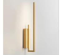 RKYRRKI Aplique de pared lineal minimalista moderno LED de cobre para tocador, lámpara de pared de montaje en pared, 5 W, iluminación de pared para sala de estar, dormitorio, restaurante, 3 modos de