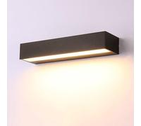 RKYRRKI Aplique de pared minimalista moderno y lineal, color negro, resistente al agua, LED para montaje en pared exterior, elegante, rectangular, negro, para jardín, patio, garaje