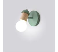 RKYRRKI Aplique de pared moderno minimalista europeo, simple lámpara de pared pequeña de madera, lámpara de interior, espejo frontal, E27, cabeza única, estilo macarrón, estilo europeo, minimalista