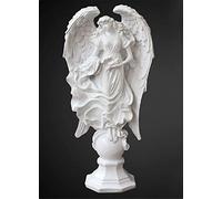 RKYRRKI Decoración de ángel con alas para estante de sala de estar, patio, estatuas de jardín de ángel, resina y mármol, esculturas sostenibles para interiores y exteriores A,