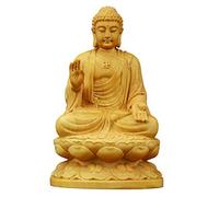 RKYRRKI Figura de Buda de boj Shakyamuni, adornos de meditación, esculturas de compasión inmortal, regalo de decoración para el hogar y la oficina,