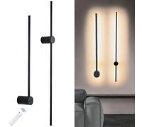 RKYRRKI Juego de dos lámparas de pared minimalistas contemporáneas con control remoto, lámpara de pared inalámbrica LED, rotación de 360°, accesorios de lámpara de pared para sala de estar, pasillo