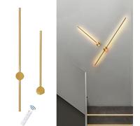 RKYRRKI Juego de dos lámparas de pared minimalistas contemporáneas con control remoto, lámpara de pared inalámbrica LED, rotación de 360°, accesorios de lámpara de pared para sala de estar, pasillo