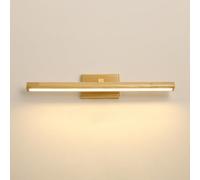 RKYRRKI Lámpara de pared lineal minimalista moderna de madera para tocador de baño, LED ajustable para espejos, fotos y exhibición de arte, lámparas de pared de madera giratorias de 60 cm, solución de