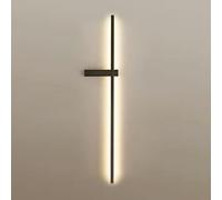 RKYRRKI Lámpara de pared lineal minimalista moderna, LED negro, accesorio con cable, diseño geométrico para iluminación interior, perfecto para sala de estar, dormitorio, pasillo, escalera