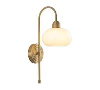 RKYRRKI Lámpara de pared minimalista contemporánea, apliques de pared de latón, 1 luz, lámpara de pared de vidrio con pantalla de vidrio acanalado, luces de pared modernas doradas de mediados de siglo