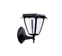 RKYRRKI Lámpara de pared solar de aluminio negro para exteriores, lámpara de pared LED blanca/cálida, lámparas de iluminación al aire libre, IP65, impermeables, apliques de pared modernos