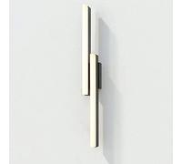 RKYRRKI Luces de pared modernas minimalistas de tira larga de metal, creativa lineal negro, iluminación de 360°, lámpara de pared para dormitorio