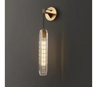 RKYRRKI Modern Light Luxury Wall Sconce, Copper Crystal Wall Lamp, Nordic Bedroom Bedside Wall Light, Creative Hotel Wall Lighting Fixture for Living Room, Entrance, Hallway(Transparent)