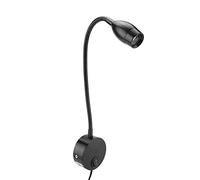 RKYRRKI Moderna lámpara de pared, luz LED de 3 W con interruptor, brazo de cuello de cisne giratorio de 360°, luz de lectura de mesita de noche, lámpara de lectura LED minimalista para cabecero, hogar