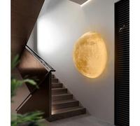 RKYRRKI Modernas lámparas de pared minimalistas LED de luna para interiores, lámpara de pared de media luna montada en la pared, lámpara de techo de 3000 K/4000 K/6500 K, lámpara de luna ajustable de
