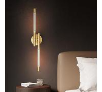 RKYRRKI Moderno aplique de pared minimalista lineal cepillado d LED barra de pared - Decoración del hogar lámpara de pared para interiores de hierro de metal largo para dormitorio pasillo (2 luces
