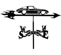 RKYRRKI Paleta decorativa creativa de acero inoxidable para montaje en techo, veleta de metal, indicador de dirección del viento, regalo para el hogar