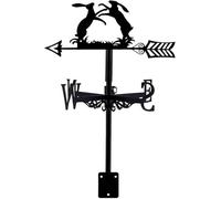 RKYRRKI Paleta meteorológica de metal para techo, veleta meteorológica con soporte para techo, veleta de caballo, jardín, decoración de metal, regalo para patio de granja al aire libre (A)