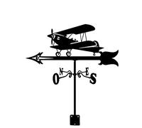 RKYRRKI Veleta de hierro para decoración de veleta de clima vintage, indicador de dirección del viento, dirección oeste, norte, para jardín al aire libre, techo, paddock (avión)