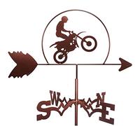 RKYRRKI Veleta de viento de hierro forjado para techo, decoración de jardín, kit de indicador de dirección de motocicleta, soporte de metal (estilo 1)