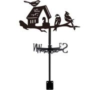 RKYRRKI Veleta de viento para casa de pájaros, metal para jardín, granja, herramienta de medición decorativa para exteriores, indicador de dirección, paletas de hierro, cobertizos (A)