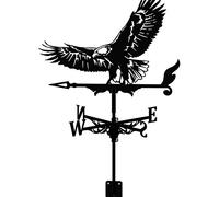 RKYRRKI Veleta decorativa con estaca de jardín, veleta de granja, montaje en techo, indicador de dirección del viento, soporte de metal para paletas de viento al aire libre