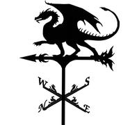 RKYRRKI Veleta decorativa con estaca de jardín, veleta de granja, montaje en techo, indicador de dirección del viento, soporte de metal para paletas de viento al aire libre