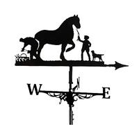 RKYRRKI Veleta decorativa con estaca de jardín, veleta de granja, montaje en techo, indicador de dirección del viento, soporte de metal para paletas de viento al aire libre