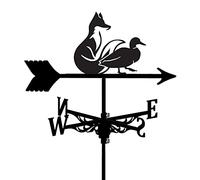 RKYRRKI Veleta decorativa con silueta de coche de pato e intérprete para jardín, estaca meteorológica, indicador de dirección del viento, herramienta de medición profesional, montaje en techo, fácil