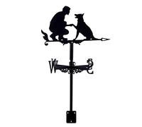RKYRRKI Veleta decorativa de hierro de larga duración, estilo retro de Alaska, indicador de dirección del viento para granja, patio, jardín, cenador, decoración de veleta de viento