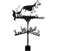 RKYRRKI Veleta, veleta, veleta de metal, pastor alemán, escena de granja retro, estaca de jardín, indicador de dirección del viento para casa, garaje, cúpula, granero