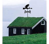 RKYRRKI WeatherVane - Paleta decorativa para medir la dirección del viento, diseño de gato y ratón, techo de hierro forjado, paleta de viento de metal para jardín, decoración creativa para el hogar