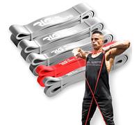 RL Grips® Bandas Elásticas de Resistencia para Musculación - Gomas Fitness para Gimnasio Crossfit Aire Libre Calistenia Yoga y Pilates - Bandas para Dominadas y Asistencia (Roja (7,5-15kgs))