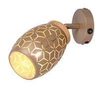 RL LIVE YOUR LIGHT Reality Leuchten R81571765 Bidar - Lámpara de pared (metal, no incluye 1 bombilla E14), color marrón