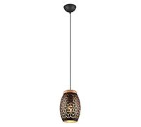 RL LIVE YOUR LIGHT Reality Suspensión Bidar R31571080, metal negro mate/dorado, madera natural, excepto 1x E27