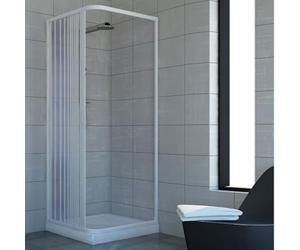 RL Mampara de Ducha 70x80 CM Rectangular de PVC Mod. Acquario con Apertura Lateral
