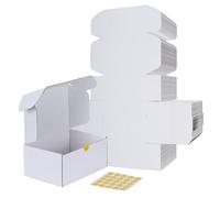 RLAVBL 22.9x15.3x10.2 cm Caja de Carton con Tapa para Envios de Paquete, 25 Pack, Cajas Carton Mudanza o Almacenaje, Blanco