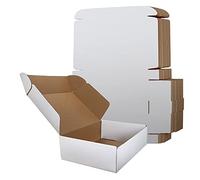RLAVBL 30,5x22,9x7,6cm Cajas de Carton, 20 Pack Blanco, Cajas Pequeñas de Cartón Ondulado Kraftlo