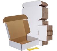 RLAVBL 30.5x22.9x7.7cm(12x9x3in） Cajas de Carton con Tapa para Envios de Paquete, 50 Pack, Cajitas de Papel Kraft para Regalo o Embalaje, Blanco.