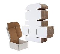 RLAVBL 4x4x2 Shipping Boxes Set of 50, White Small Corrugated Cardboard Box, Mailer Box