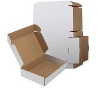 RLAVBL 9x6x2 Shipping Boxes Set of 50, White Small Corrugated Cardboard Box, Mailer Box